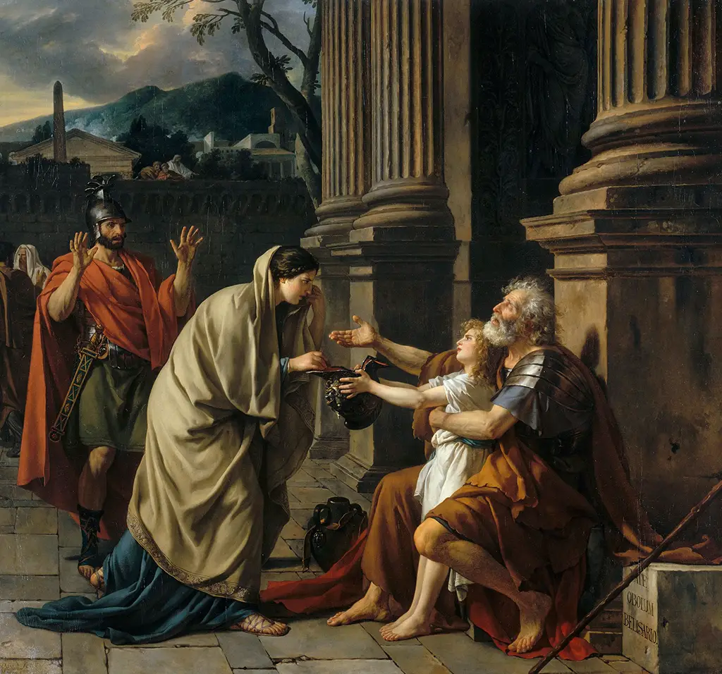 Belisarius Begging for Alms in Detail Jacques Louis David